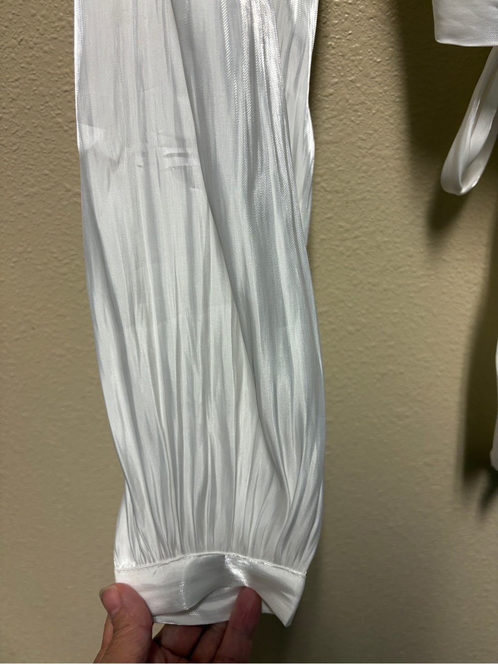 HYFVE White Satin Pleated Tie-Back Blouse - Picture 8 of 8